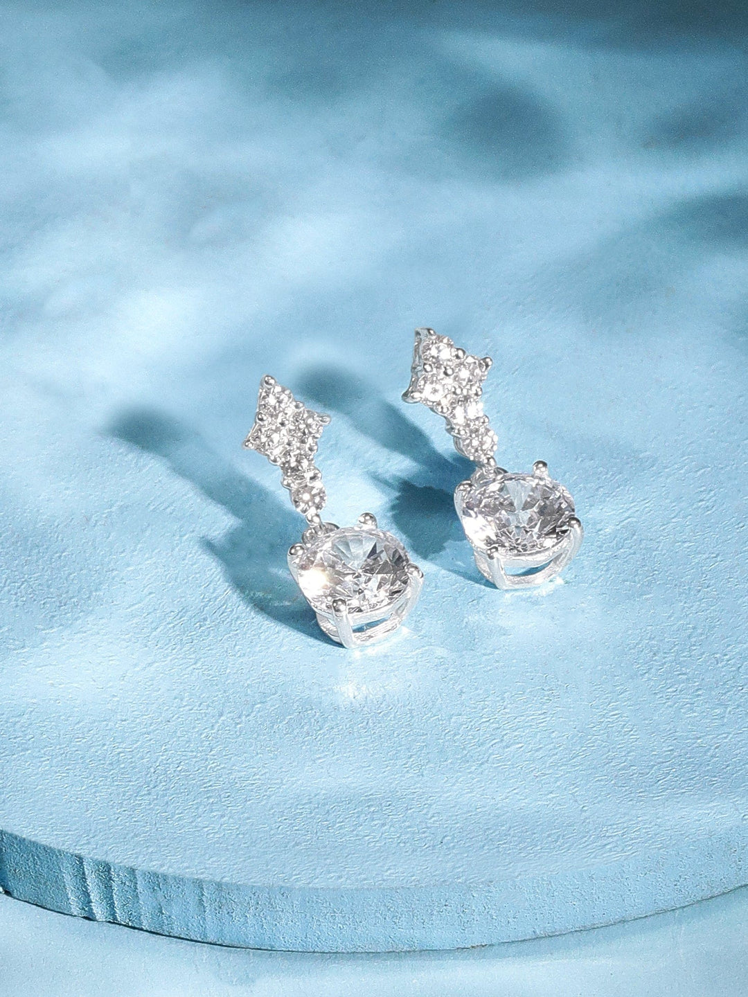 Shop Rubans 925 Silver Sparkling Modern Minimal Ring Hoop Earrings. Online at Rubans