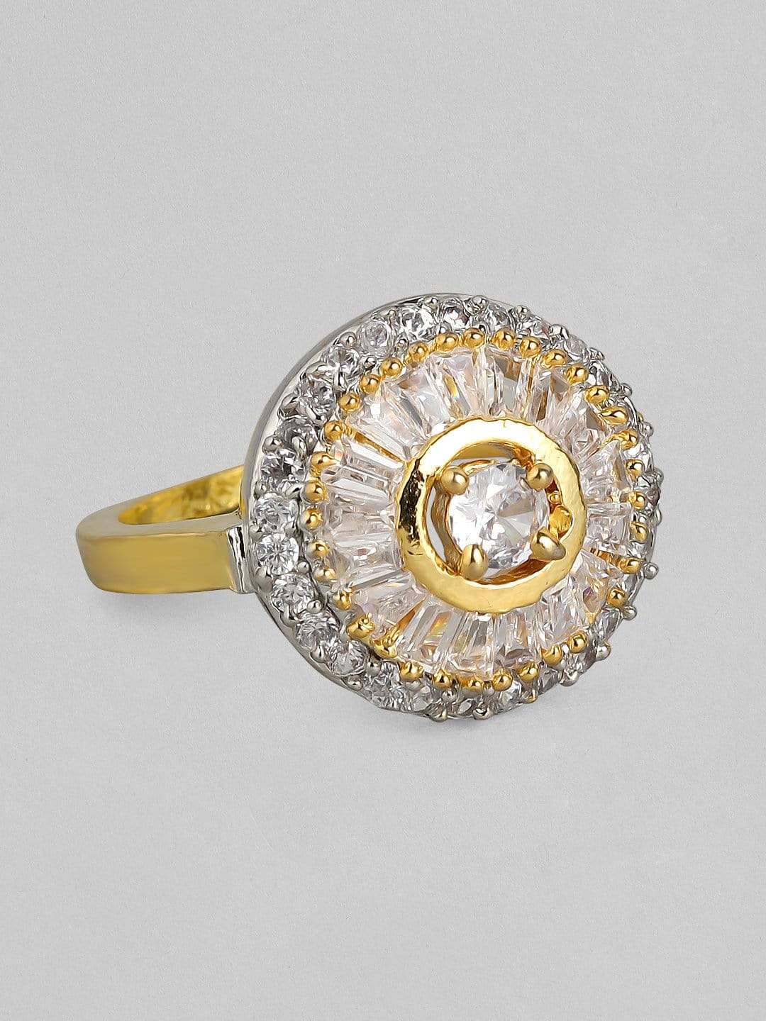 Rubans Gold Plated Handcrafted Zircon Stone Ring Rings