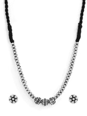 Rubans Oxidised Silver Plated Handcrafted Necklace Set Necklace Set