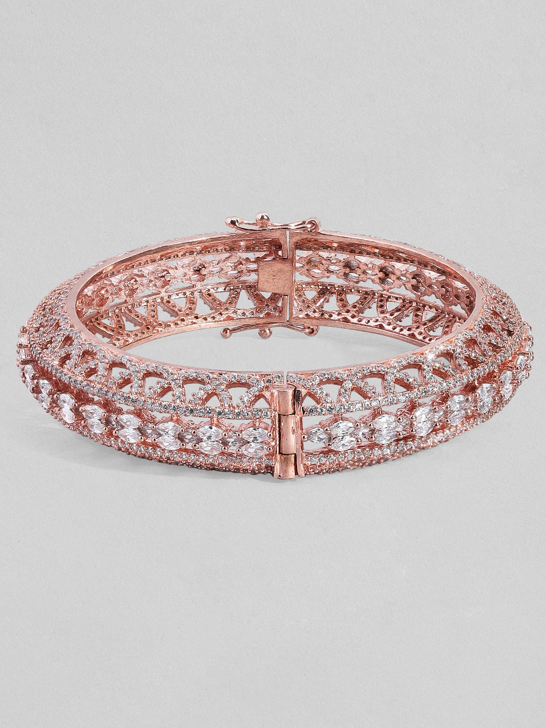 Rubans Rose Gold Plated AD Studded Bangle Style Bracelet. Bangles &amp; Bracelets