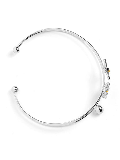 Rubans Silver Plated Handcrafted Zircon Studded Bracelet Bangles &amp; Bracelets