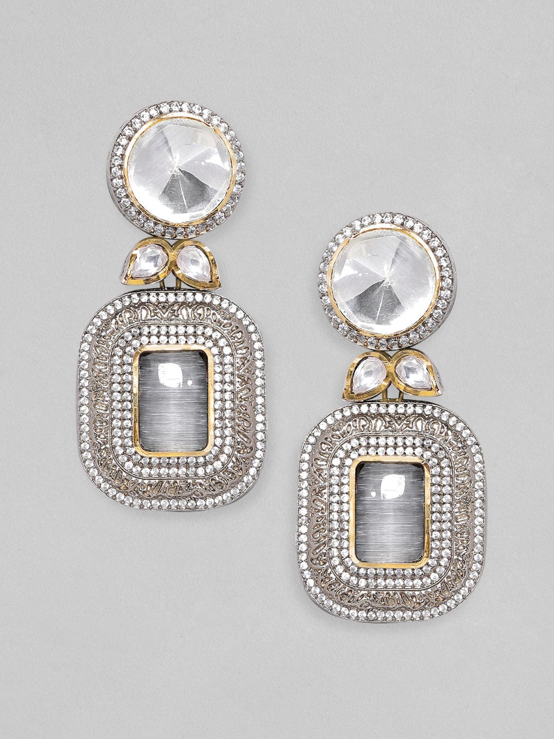 Buy Karatcart Antique Grey Stone with Meena Jhumki Earrings Online At Best  Price  Tata CLiQ