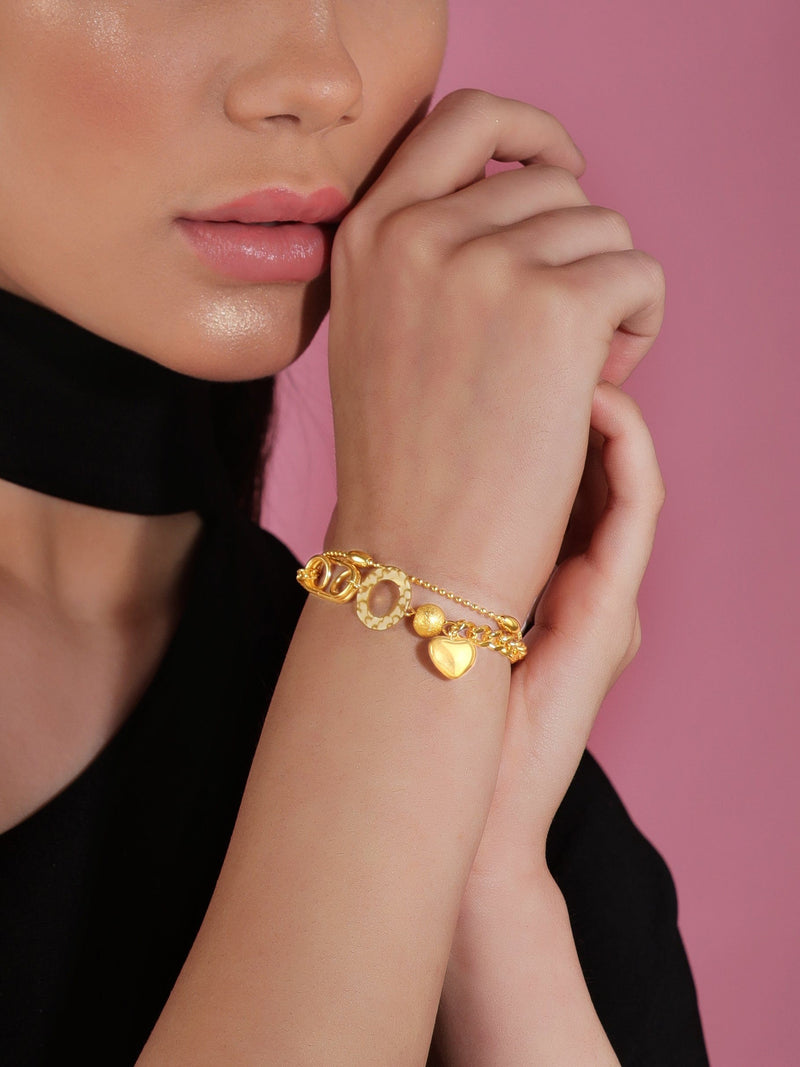 gold plated lv bracelet