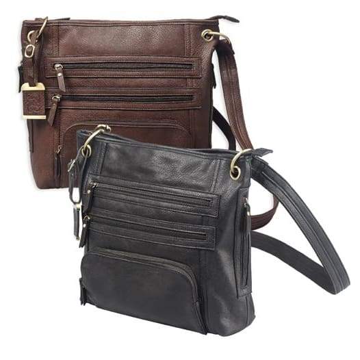 Bulldog Large Cross Body Lockable Conceal Carry Satchel | Hiding Hilda, LLC