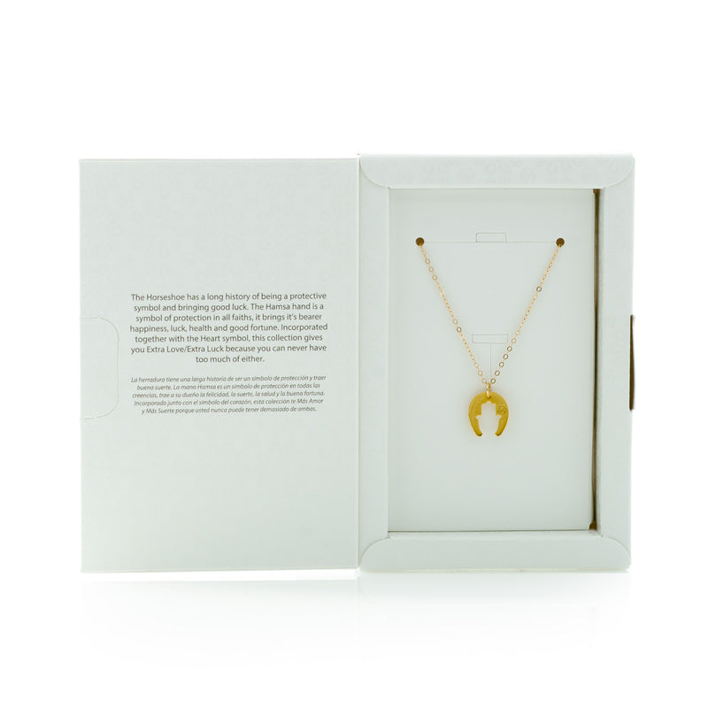 Hamsa Horseshoe Necklace | Gold Good Luck Jewelry | Hollamama ...