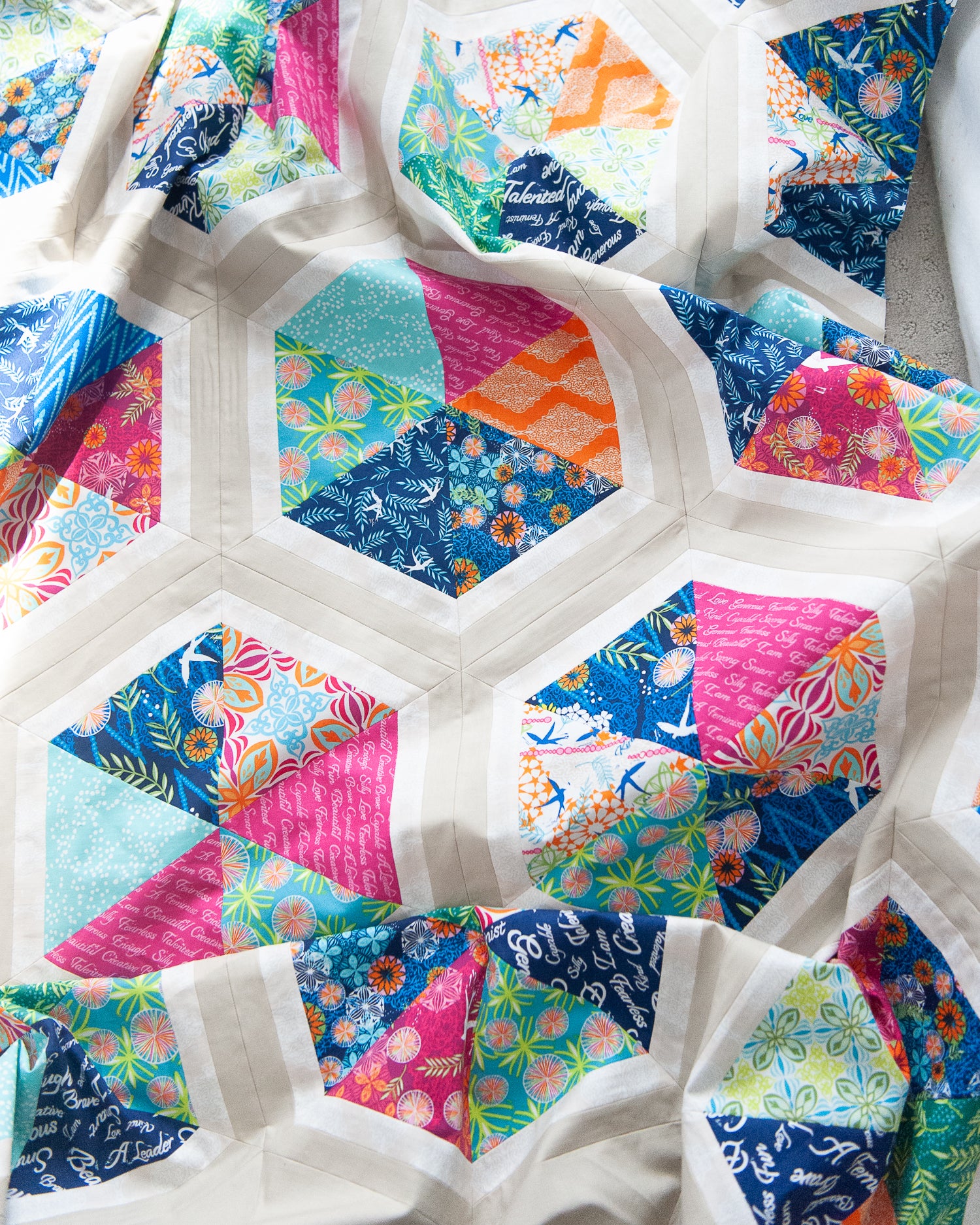 Triangle Hexies PAPER quilt pattern Quilty Love