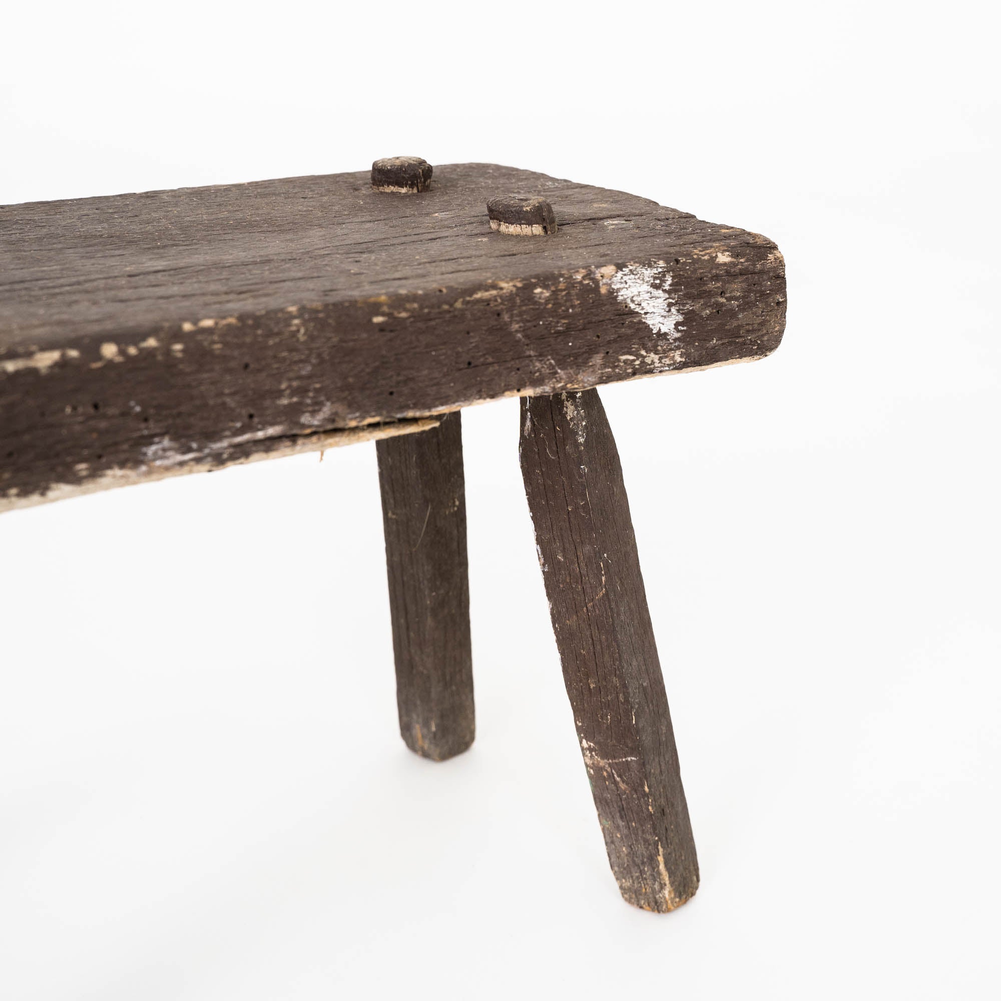 Small Dark Primitive Milking Stool