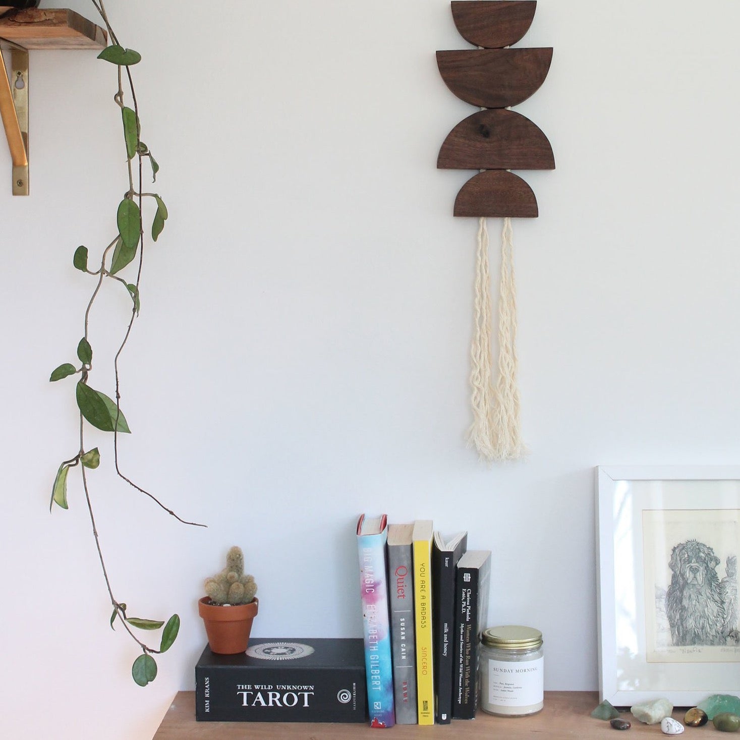 Walnut and Rope Dune Hanging