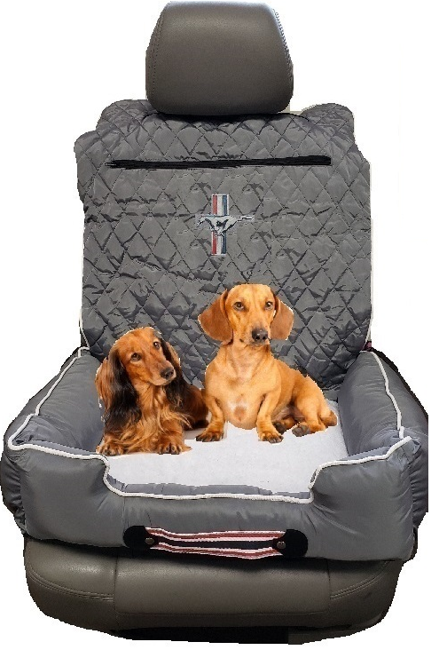 Pet Bed 2 Go - Home & Auto w/Embroidered Tennis Logo - Tan with Black Trim  - Clarke Sports