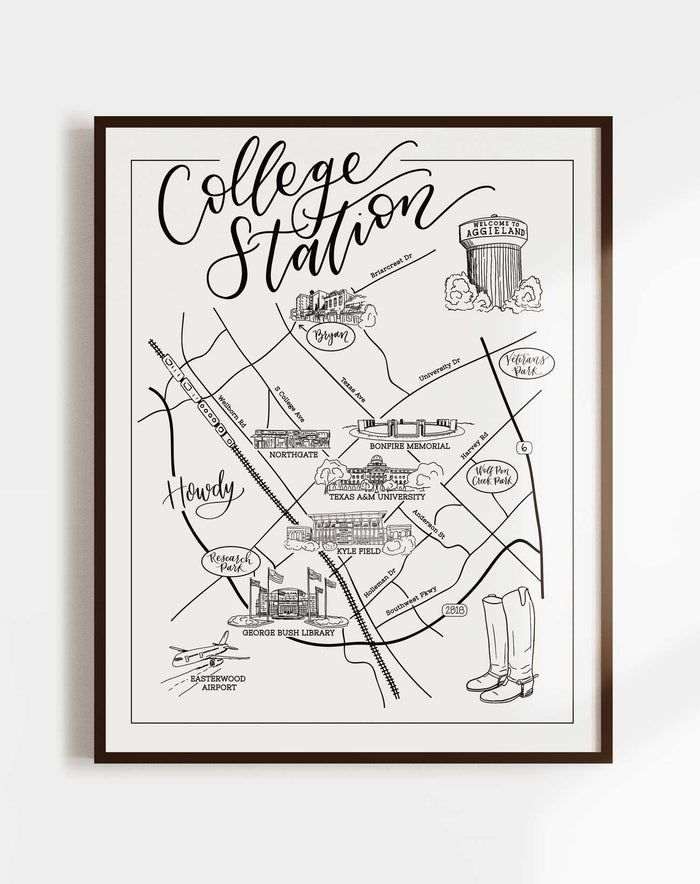 College Station Illustrated Map