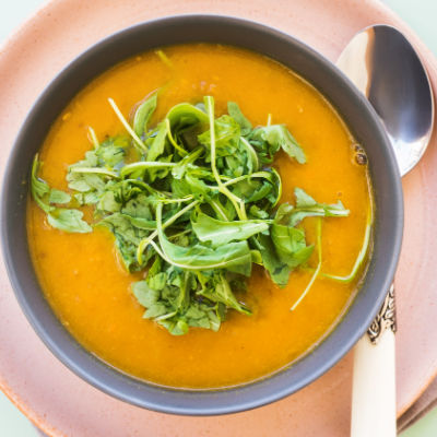 Arugula in soup