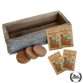 Barnwood Planter Organic Culinary Herb Garden Kit