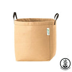 Tan Geopot With Handles Square Bottom White Background