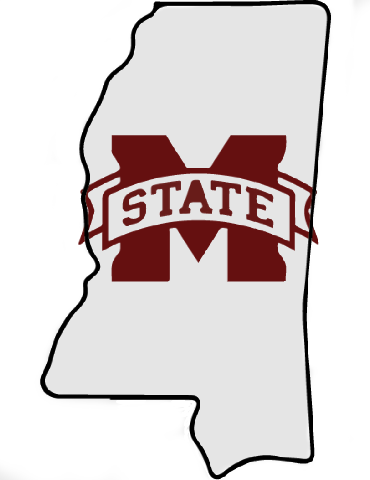 Mississippi outline with University of Mississippi logo