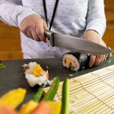 Slicing Sushi Rolls