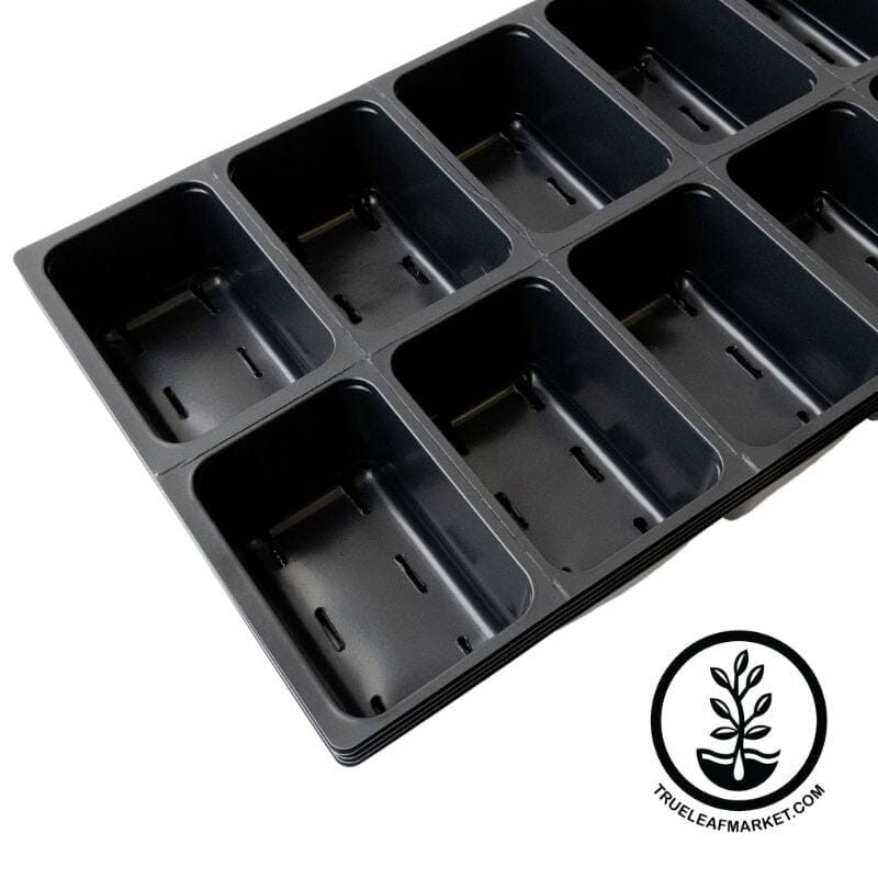 12 Cell Plastic Nursery Trays w/ Drain Holes - Nest In a 10x20 Drip Tray