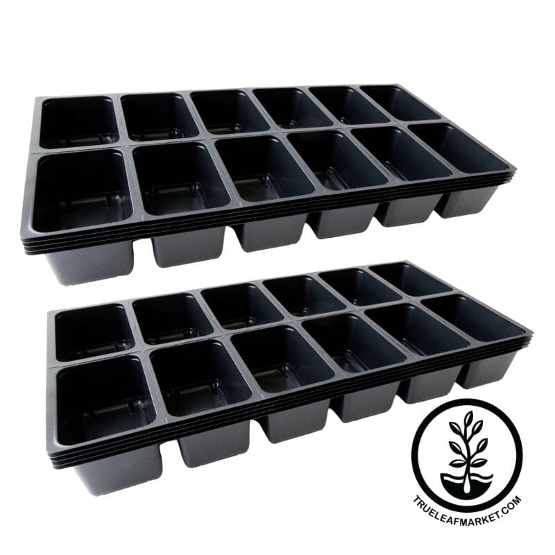  5 Pack of Durable Black Plastic Growing Trays (Without