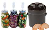 Products for the fermentation of vegetables, jars, pots
