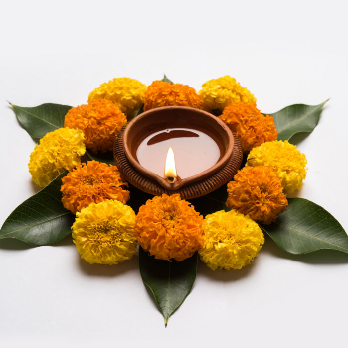 flower rangoli for Diwali or pongal or onam 