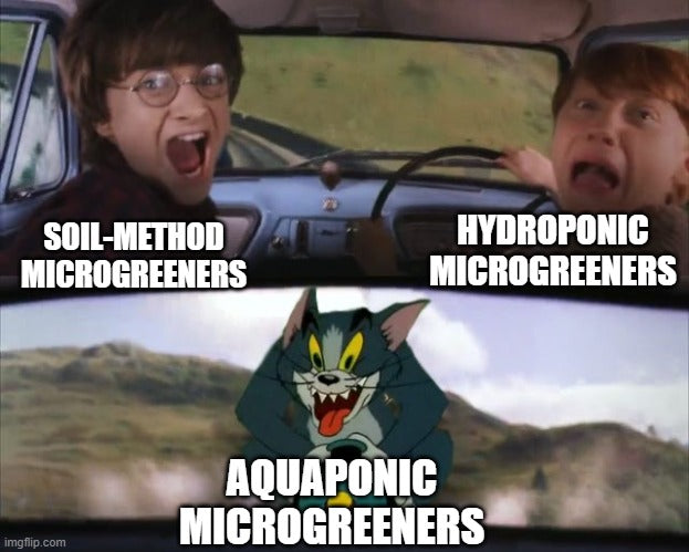 soil, hydroponic, aquaponics meme