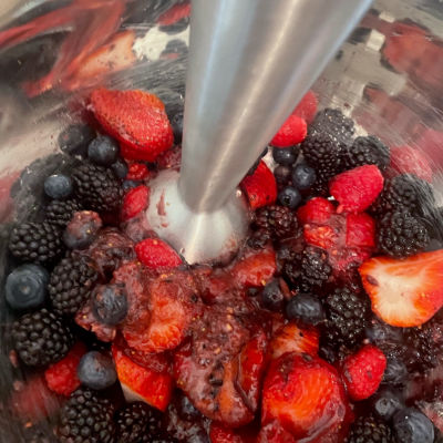 mash and blend berries