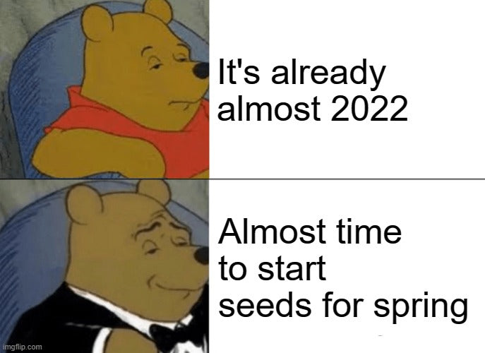 Pooh excited to start seeds meme