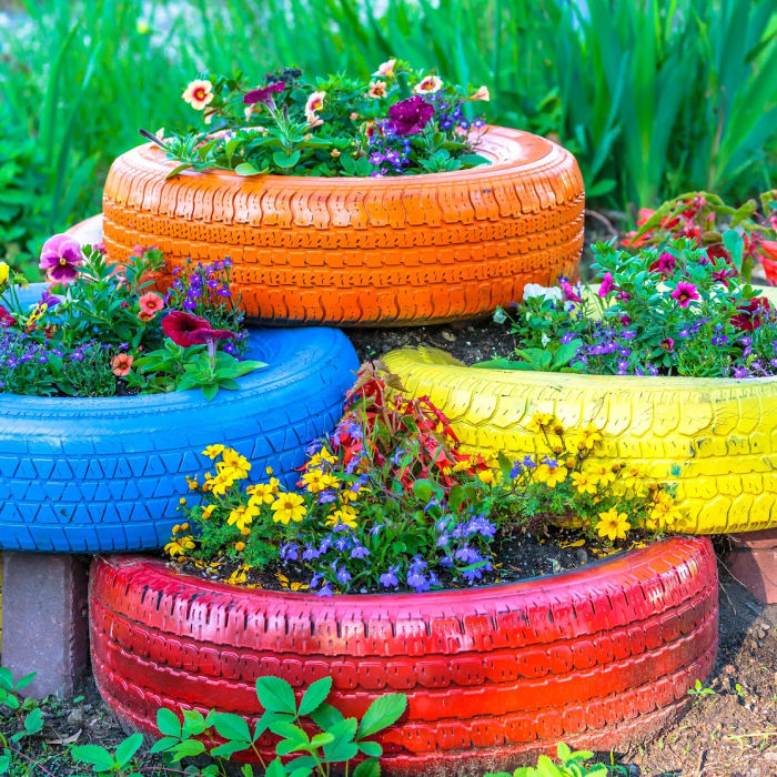 tire container planter
