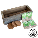 Barnwood Planter Organic Culinary Herb Garden Kit aged empty