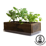 Barnwood Planter Organic Culinary Herb Garden Kit brown white background