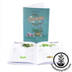 herb growing guide front and open white background