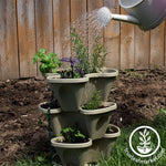 Mini Garden Stacker - Hanging Garden Pot Stone In use