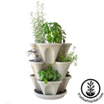 Mini Garden Stacker - Hanging Garden Pot - Stone Planted