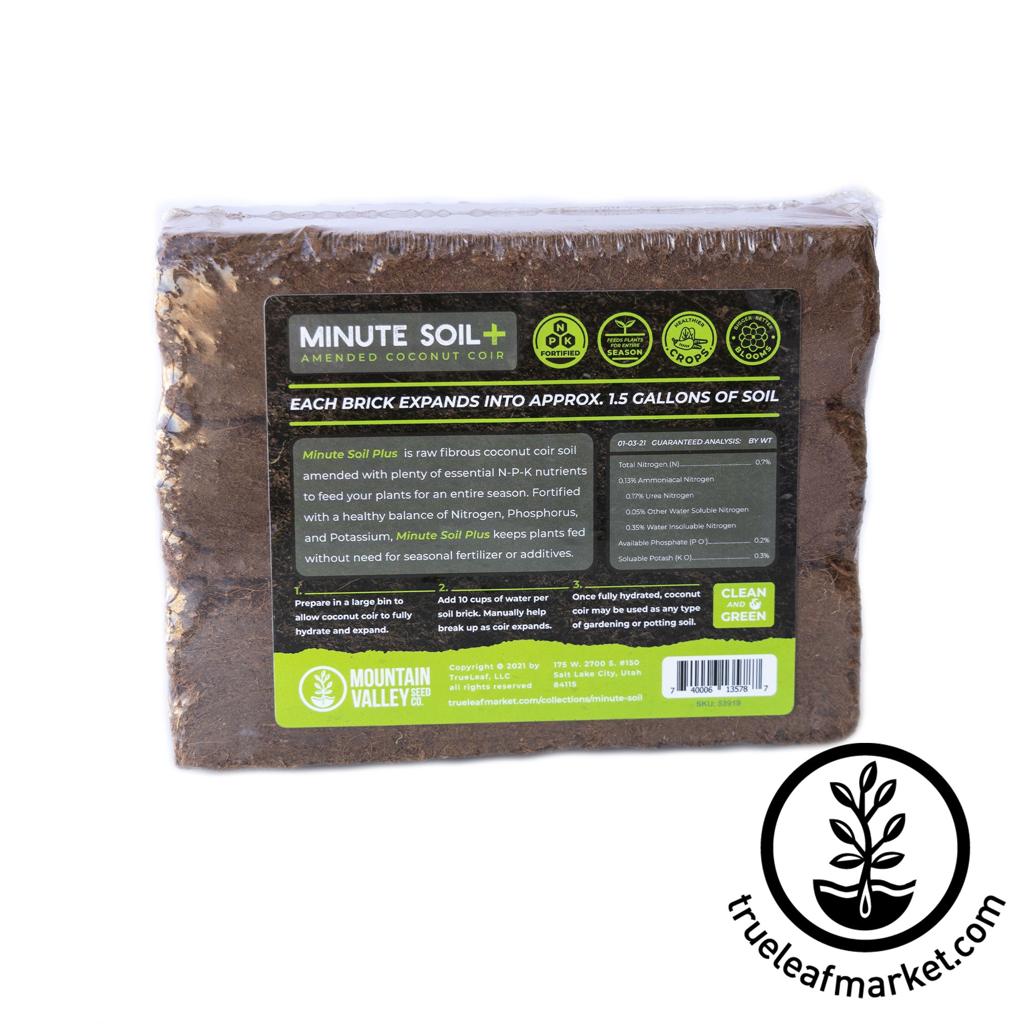 Minute Soil plus 3 pack bricks