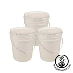 5 Gallon Plastic Buckets - 3 Buckets & Lids