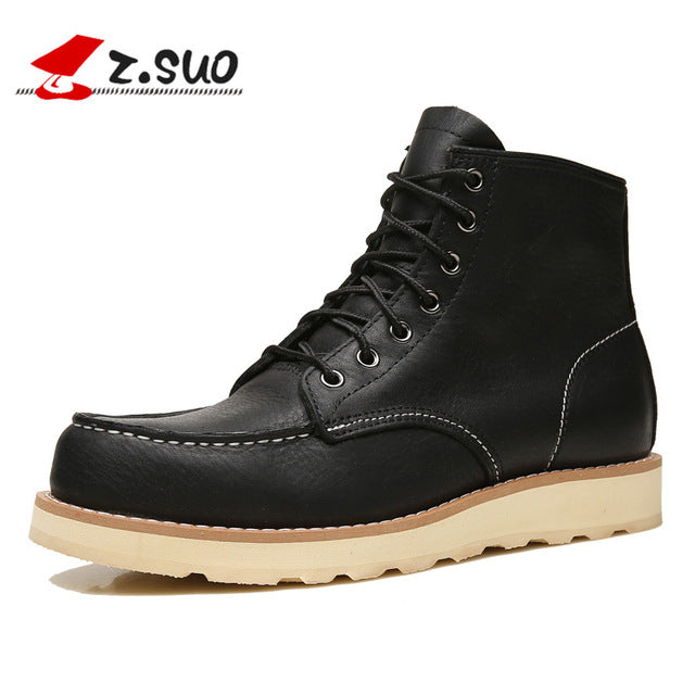 Oefenen puree trechter Z.Suo Winter Men Boots Cow Leather Brown Handmade Vintage Luxury Genui – Ur  World Services