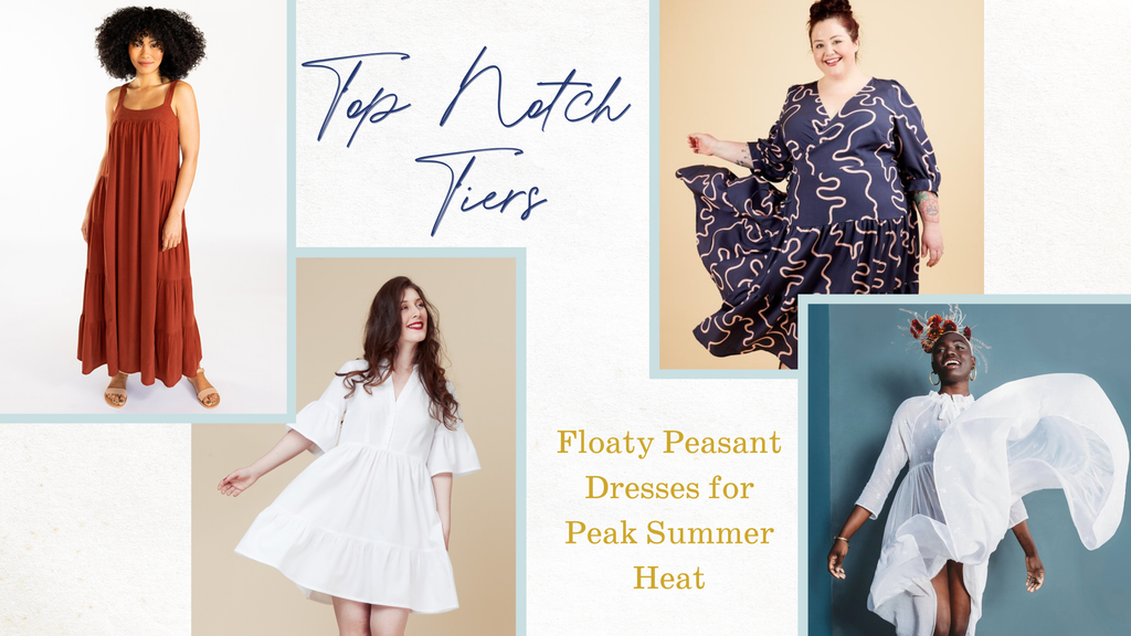 Mary G Top Notch Tiers August Brings Floaty Peasant Dress Patterns It