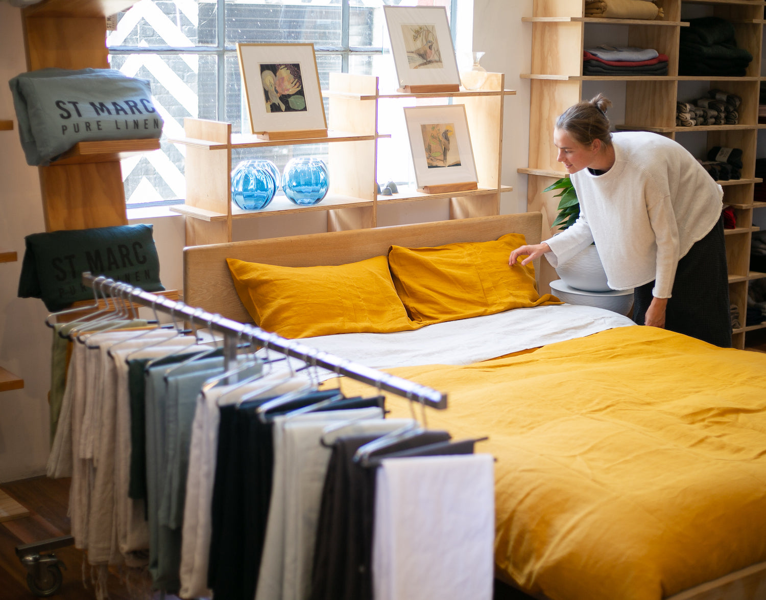 St Marc Linen on display in store at NEST South Melbourne