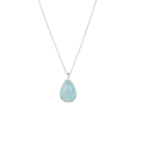 Teardrop-stone-necklace-silver