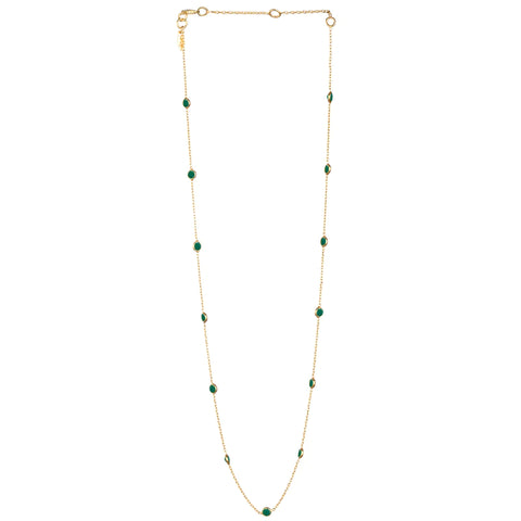 round-stones-dotted-short-necklace-gold