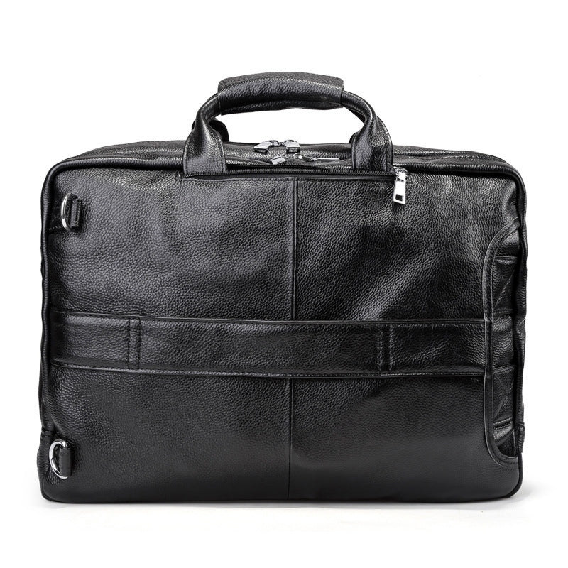 Full Grain Leather Men Briefcase Multifunctional Backpack Large ...
