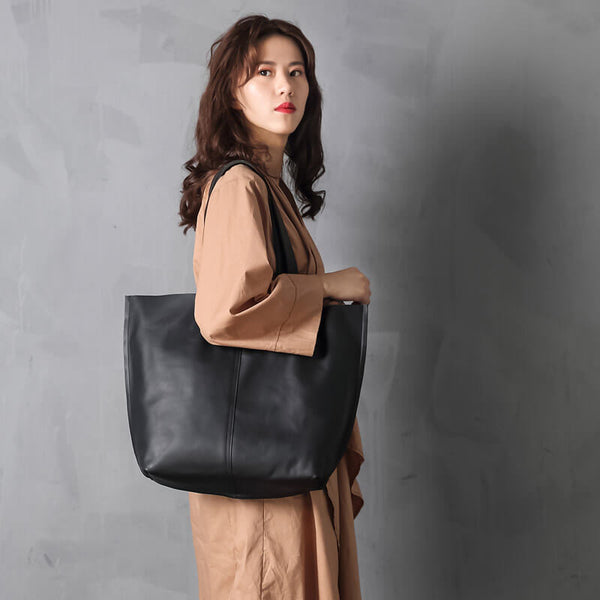 Large Tote Bag, Women's Handbag, Vintage Coffee Leather Bag, Shopping ...