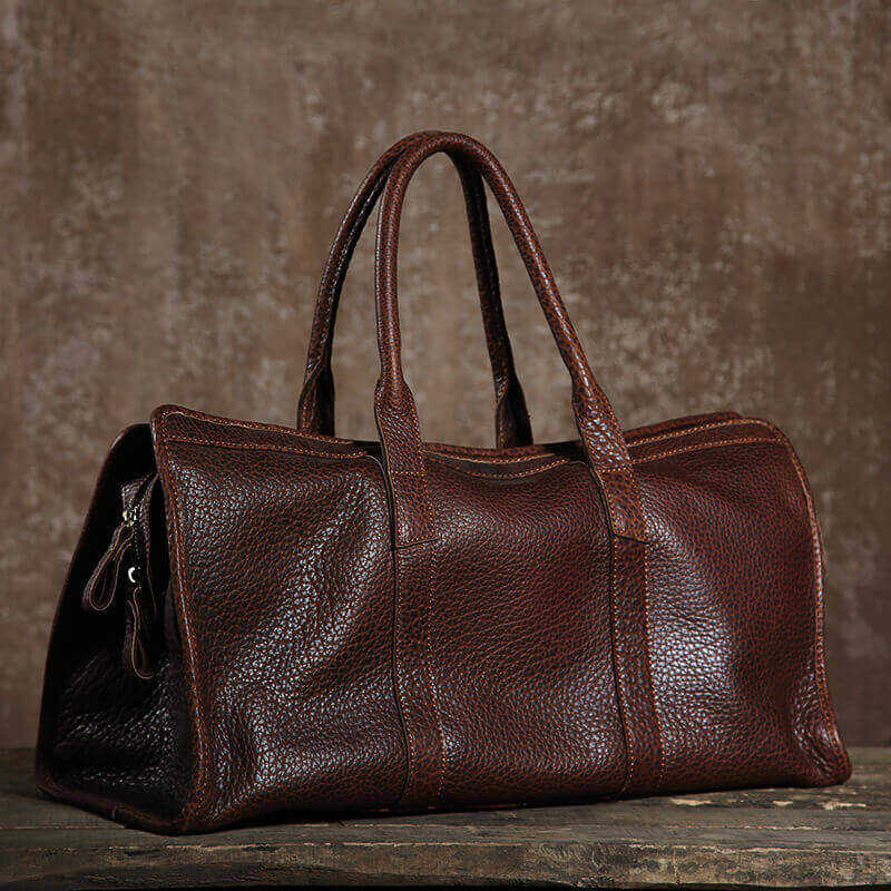 Top Grain Leather Travel Bags, Handbag, Vintage Men's Barrack Bag, Sho ...