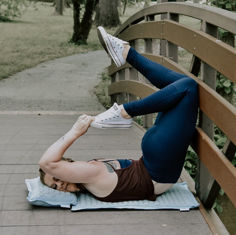 Beautiful Mature Woman Show Yoga Half-Bow Pose - Ardha Dhanurasana At  Nature Garden. Relax And Active Lifestyle Concept , Soft Focus In Vintage  Tone Stock Photo, Picture and Royalty Free Image. Image 71981636.