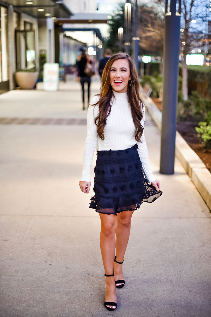 She's the One Detailed Skirt in Black – Three Cords Boutique