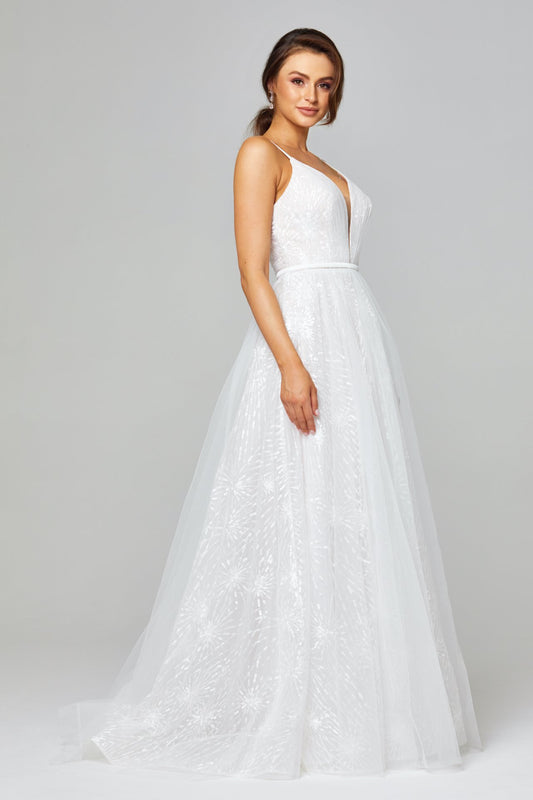 Josephina Floral Lace and Tulle Wedding Dress - TC394