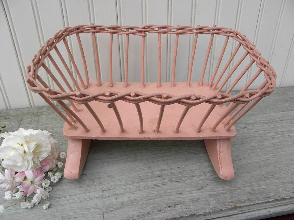 wicker doll bed