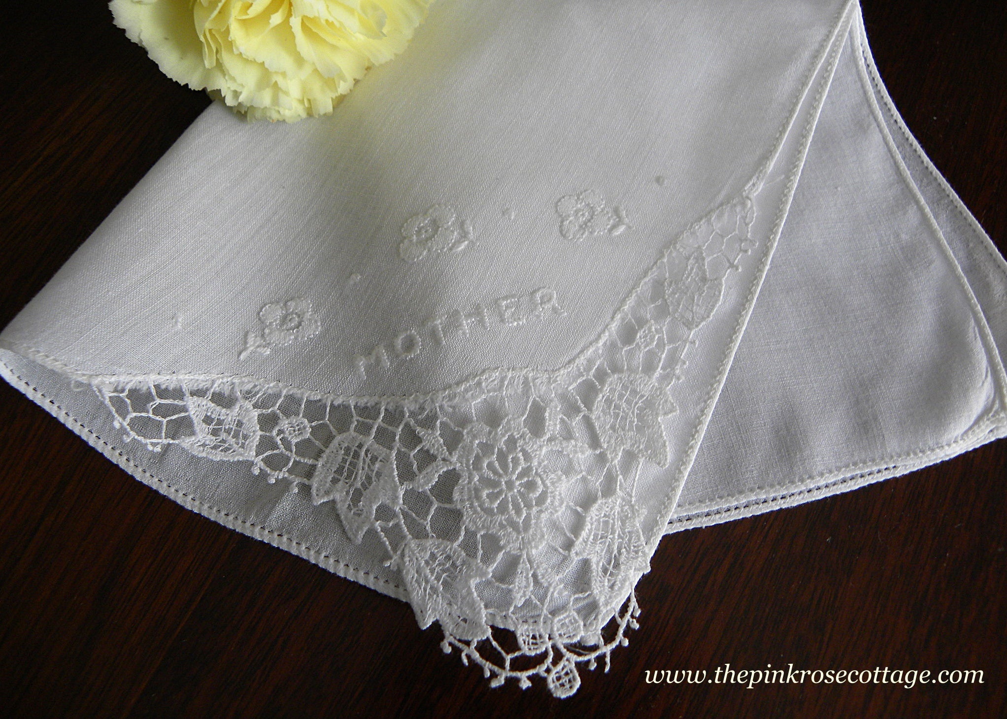 embroidered lace handkerchief