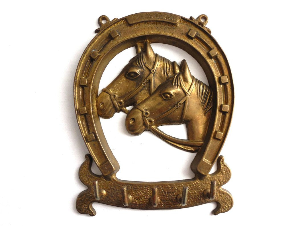 Arterameferro Bridle Hook Wall Mounted Brass Horse Coat Rack