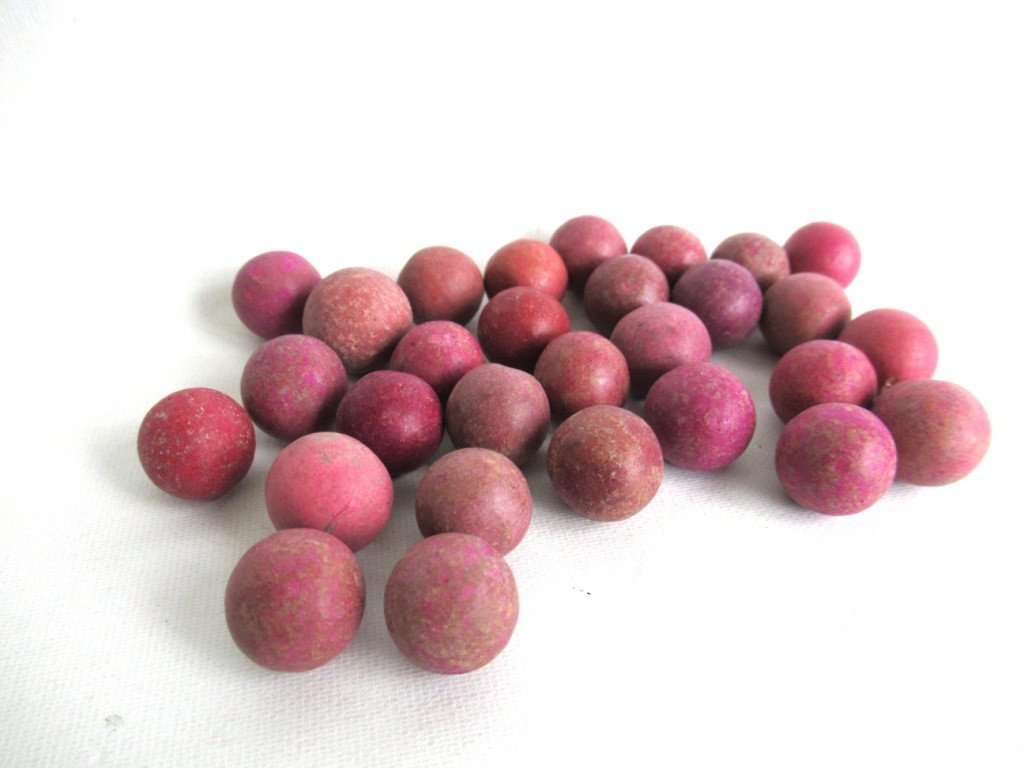 Pink Clay Marbles, Set of 30 Antique Clay Marbles, Antique pink marble