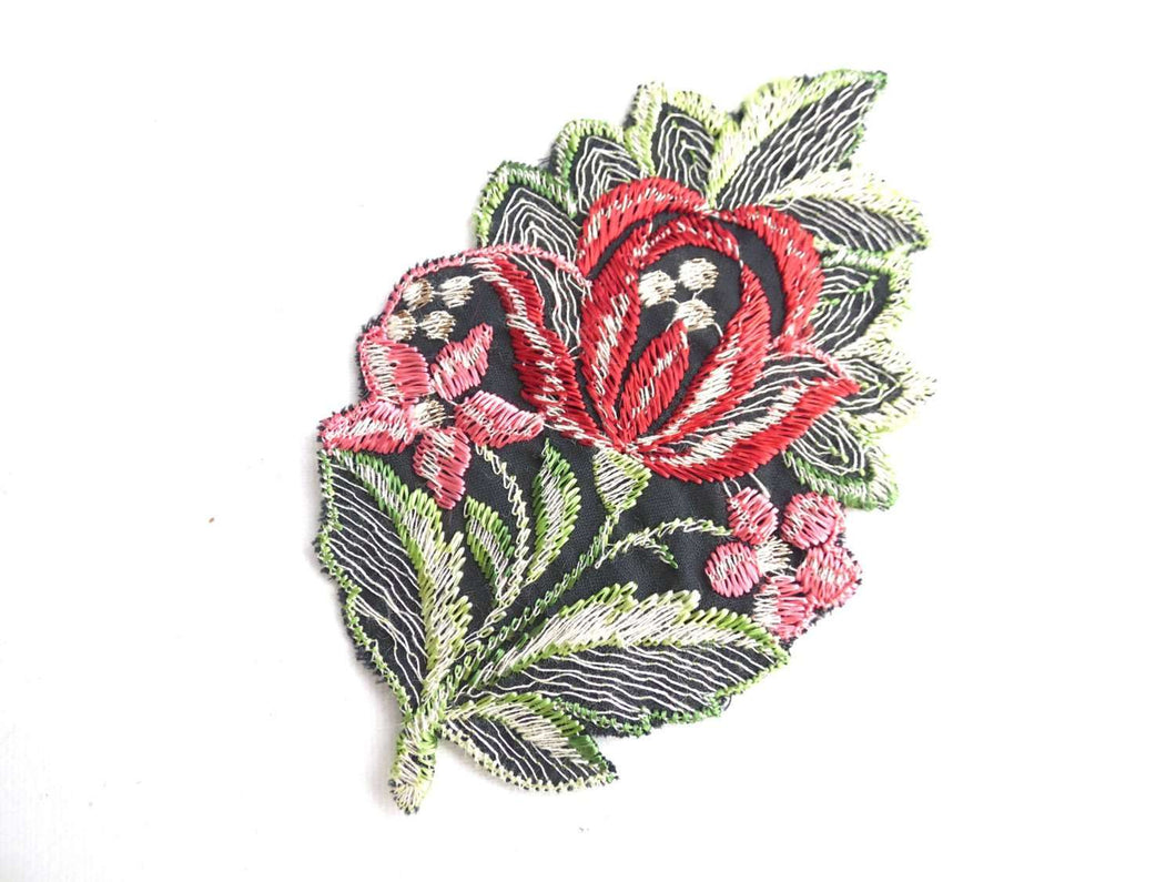 Flower Patch, Applique, 1930s vintage embroidered applique. Vintage fl ...
